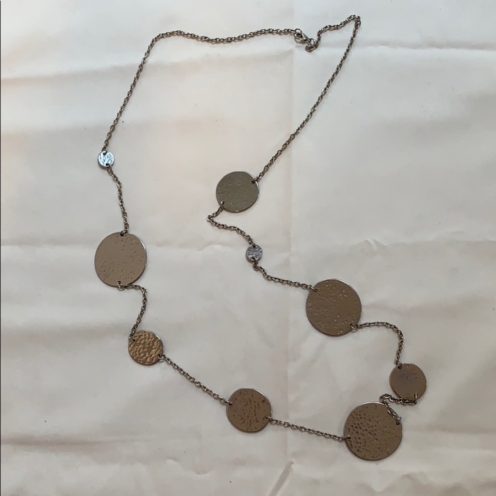 Long silver necklace